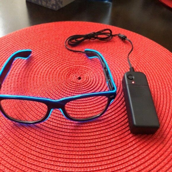 Led Glasses Glow Light Halloween Clear Glasses OS - Picture 5 of 8